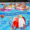 imagePool Wave Kids Octopus Pool Toys 2in1 Inflatable Float Water Game Basketball Hoop Ring Toss Outdoor Swimming Cool Summer Family Party Gift 3 4 5 6 7 8 Yr Old Boy Girl ChildBlue Red WhiteBlue Red White