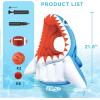 imagePool Wave Kids Shark Pool Toy 3in1 Inflatable Float Water Game Basketball Football Head Hoop Toss Toddler Outdoor Summer Swimming Floating Cool Family Party Gift Age 3 4 5 6 7 8 Year Old Boy Girl