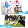 imagePool Wave Kids Shark Pool Toy 3in1 Inflatable Float Water Game Basketball Football Head Hoop Toss Toddler Outdoor Summer Swimming Floating Cool Family Party Gift Age 3 4 5 6 7 8 Year Old Boy Girl