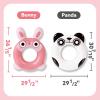 imagePool Wave Kids Swim Rings Pool Floats Toddler Inflatable Animal Swimming Tube Floaties Summer Outdoor Water Floating Toy Family Party Gift 3 4 5 6 7 8 9 Year Old Boy Girl Children Teen  3 PackRabbitPanda