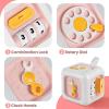 imageiPlay iLearn Pink Baby Busy Cube Toy for 1 Year Old Girl Montessori Sensory Toy Toddler 13 Infant Learning Motor Skill Activity Carseat Plane Travel Toy Birthday Gift 9 12 18 Month 2 3 Yr Kid Boy