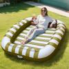 imagePool Wave Inflatable Pool Lounger Floats WWater Sprinkler 80quot x 66quot Large Tanning Bed for Adult Kids Outdoor Sun Bathing Floating Blow up Raft WPillow Summer Beach Lake Family Party Gift  BlueGreen