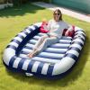 imagePool Wave Inflatable Pool Lounger Floats WWater Sprinkler 80quot x 66quot Large Tanning Bed for Adult Kids Outdoor Sun Bathing Floating Blow up Raft WPillow Summer Beach Lake Family Party Gift  BlueBlue