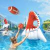 imagePool Wave Kids Shark Pool Toy 3in1 Inflatable Float Water Game Basketball Football Head Hoop Toss Toddler Outdoor Summer Swimming Floating Cool Family Party Gift Age 3 4 5 6 7 8 Year Old Boy Girl