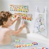 imageiPlay iLearn Bath Toy Organizer WFoam Letters Toddler Bathtub Toy WStorage Net 32 Floating Alphabet Train Puzzle Bathtime Shower Water Play Learning Birthday Gift 3 4 5 6 Year Old Kid Boy Girl