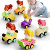 imageiPlay iLearn 6PCS Press to Go Car Toys for Toddlers 13 Baby Push Go Racing Cars Infant Fruit Vegetable Vehicle Set for 18 24 Month Baby Birthday Stocking Gifts for 12 Years Old Boys Girls Kids