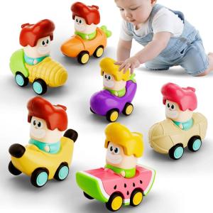 imageiPlay iLearn 6PCS Press to Go Car Toys for Toddlers 13 Baby Push Go Racing Cars Infant Fruit Vegetable Vehicle Set for 18 24 Month Baby Birthday Stocking Gifts for 12 Years Old Boys Girls Kids