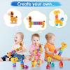 imageiPlay iLearn Baby Stacking Toys Toddler Montessori Building Blocks Set Infant Alphabet Number Learning Block Early Development Educational Birthday Gift for 12 18 Month 1 2 3 Year old Kid Boy Girl