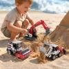 imageiPlay iLearn Kid Construction Toy Trucks Toddler Construction Vehicle Set WExcavator Bulldozer Dump Truck 3 PCS Friction Engineer Cars Sandbox Outdoor Play Birthday Gift 3 4 5 6 Yr Old Boy Girl