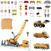 imageiPlay iLearn Kids Construction Toys Truck Set Boys Engineering Vehicle Playset Crane Transport Trailer Bulldozer Forklift for Sandbox Site Birthday Gift for Age 3 4 5 6 Years Old Toddler ChildrenMobile Crane