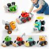 imageiPlay iLearn Stunt Construction Trucks for Toddlers 13 Baby Push Go Friction Cars Kids Pull Back Vehicle Set Boys Digger Roller Dump Truck Birthday Gift 12 18 Months 2 3 4 5 One Yrs Girls Child