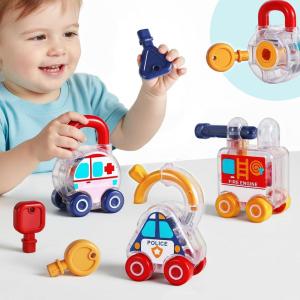 imageiPlay iLearn Toddler Lock Key Toy Montessori Learning Sorting Matching Toy Baby Fine Motor Development Infant Activity Push Car Educational Birthday Gift 12 18 Month 1 2 3 Year Old Kid Boy Girl