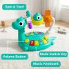 imageiPlay iLearn Baby Dinosaur Musical Piano Toy Infant Tummy Time Music Toy W Light Sound Toddler Sensory Development Learning Activity Birthday Gift 6 7 8 9 10 12 Month 1 2 3 Year Old Boy Girl Kid