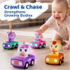 imageiPlay iLearn Press to Go Unicorn Car Toys for Toddler 13 Baby Animal Racing Cars Infant Girl Push Go Friction Toy Kids Play Vehicle for 12 18 24 Month 1st Birthday Gifts for 1 2 One Yr Child Boy