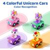 imageiPlay iLearn Press to Go Unicorn Car Toys for Toddler 13 Baby Animal Racing Cars Infant Girl Push Go Friction Toy Kids Play Vehicle for 12 18 24 Month 1st Birthday Gifts for 1 2 One Yr Child Boy