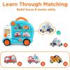 imageiPlay iLearn Toddler Bus Toy W 3D Matching Puzzle amp Car Slide Baby Musical Push Go Car WSound Montessori Learning Vehicle Match Game Birthday Gift 18 24 Month 1 2 3 Year Old Infant Kid Boy Girl