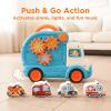 imageiPlay iLearn Toddler Bus Toy W 3D Matching Puzzle amp Car Slide Baby Musical Push Go Car WSound Montessori Learning Vehicle Match Game Birthday Gift 18 24 Month 1 2 3 Year Old Infant Kid Boy Girl