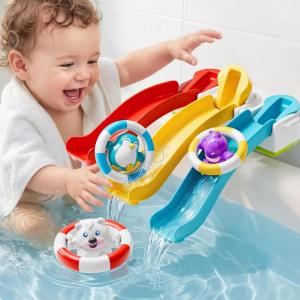imageiPlay iLearn Baby Slide Bath Toys for Toddlers 13 Infant Bathtub Shower Toy Set Fun Bathtime Floating Animals Kids Bathing Tub Pool Water Playset Birthday Gift 12 18 Months 1 2 3 Yrs Boys Girls