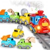 image:imageiPlay iLearn Toddler Train Toy Set for Ages 13 24 Kids Electronic Steam Train Tracks Magnetic Construction Trucks Light Sound Musical Choo Choo Train Birthday Gift for 12 18 Months Boys Girls