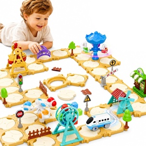 image:imageiPlay iLearn 125 PCS Train Race Track Puzzle Toys for Kids Age 35 Toddler Floor Puzzle Car Track Playset WElectric Train Learning STEM Assemble Toy Cool Birthday Gifts 4 6 7 8 Year Old Boy Girl