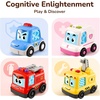 image:imageiPlay iLearn Baby Stacking Nesting Car Toy Toddler Montessori Vehicle Set  4 in 1 Infant Push Go Car Magnetic Crawling Sensory Toy w Light Sound 1st Birthday Gift for 18 Month Ages 2 3 Boy Girl Kid