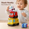 image:imageiPlay iLearn Baby Stacking Nesting Car Toy Toddler Montessori Vehicle Set  4 in 1 Infant Push Go Car Magnetic Crawling Sensory Toy w Light Sound 1st Birthday Gift for 18 Month Ages 2 3 Boy Girl Kid