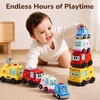 image:imageiPlay iLearn Baby Stacking Nesting Car Toy Toddler Montessori Vehicle Set  4 in 1 Infant Push Go Car Magnetic Crawling Sensory Toy w Light Sound 1st Birthday Gift for 18 Month Ages 2 3 Boy Girl Kid