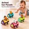 image:imageiPlay iLearn Press to Go Car Toys for Toddler 13 Baby Magnetic Train Toy  Infant Push Go Friction Vehicle Set W Animal Finger Puppets 1st One Birthday Gift for 12 18 Months 1 2 3 Yr Boys Girls Kid