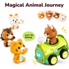 image:imageiPlay iLearn Press to Go Car Toys for Toddler 13 Baby Magnetic Train Toy  Infant Push Go Friction Vehicle Set W Animal Finger Puppets 1st One Birthday Gift for 12 18 Months 1 2 3 Yr Boys Girls Kid