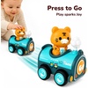 image:imageiPlay iLearn Press to Go Car Toys for Toddler 13 Baby Magnetic Train Toy  Infant Push Go Friction Vehicle Set W Animal Finger Puppets 1st One Birthday Gift for 12 18 Months 1 2 3 Yr Boys Girls Kid
